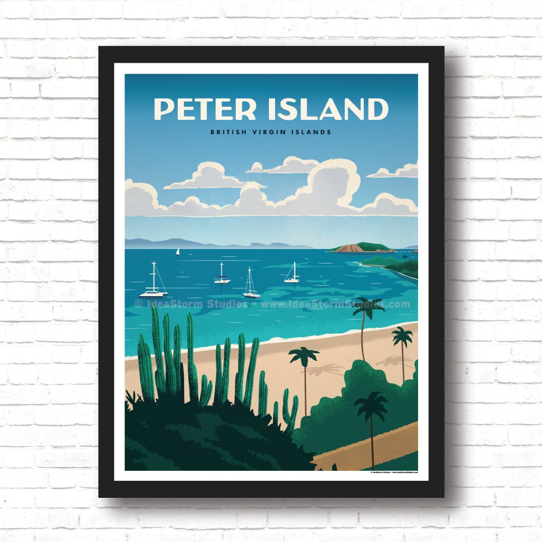 Poster Art Print Peter Island Home Decor British Virgin Islands 